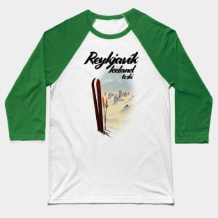 Reykjavík Iceland to Ski Baseball T-Shirt